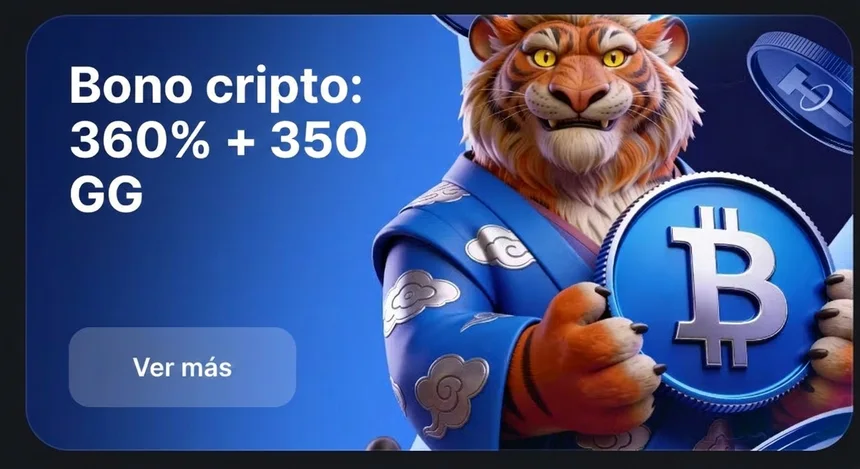 Bono cripto de bienvenida: 360% + 350 giros gratis